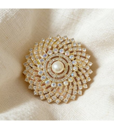 XSB239 - Round Pearl Elegant Saree Brooch